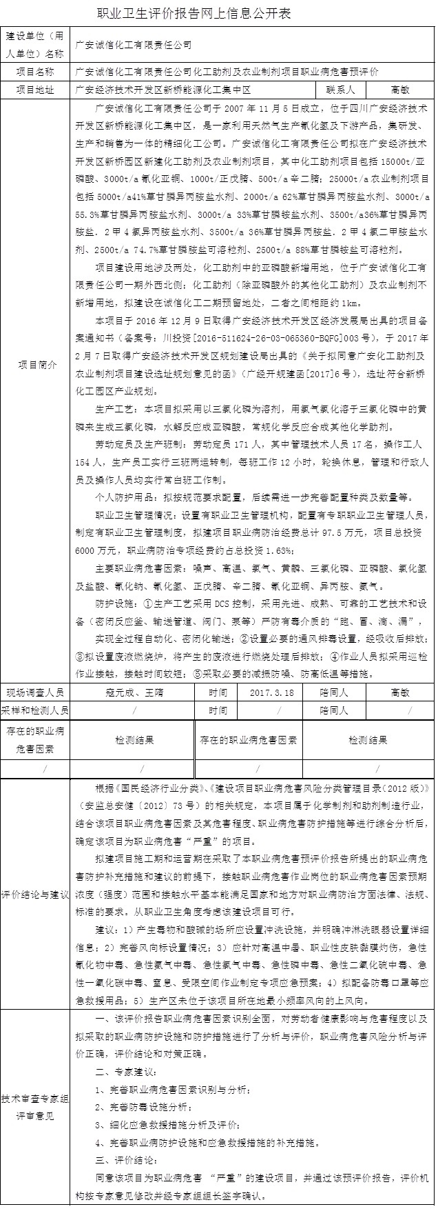 廣安誠信化工有限責任公司化工助劑及農業制劑項目職業病危害預評價.jpg