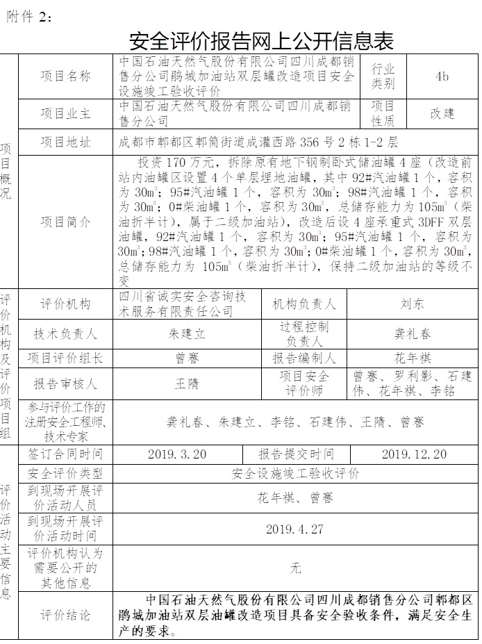中國石油天然氣股份有限公司四川成都銷售分公司鵑城加油站雙層罐改造項目安全設施竣工驗收評價.jpg