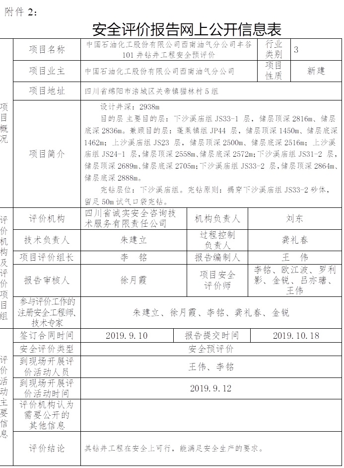 中國石油化工股份有限公司西南油氣分公司豐谷101井鉆井工程安全預評價.jpg