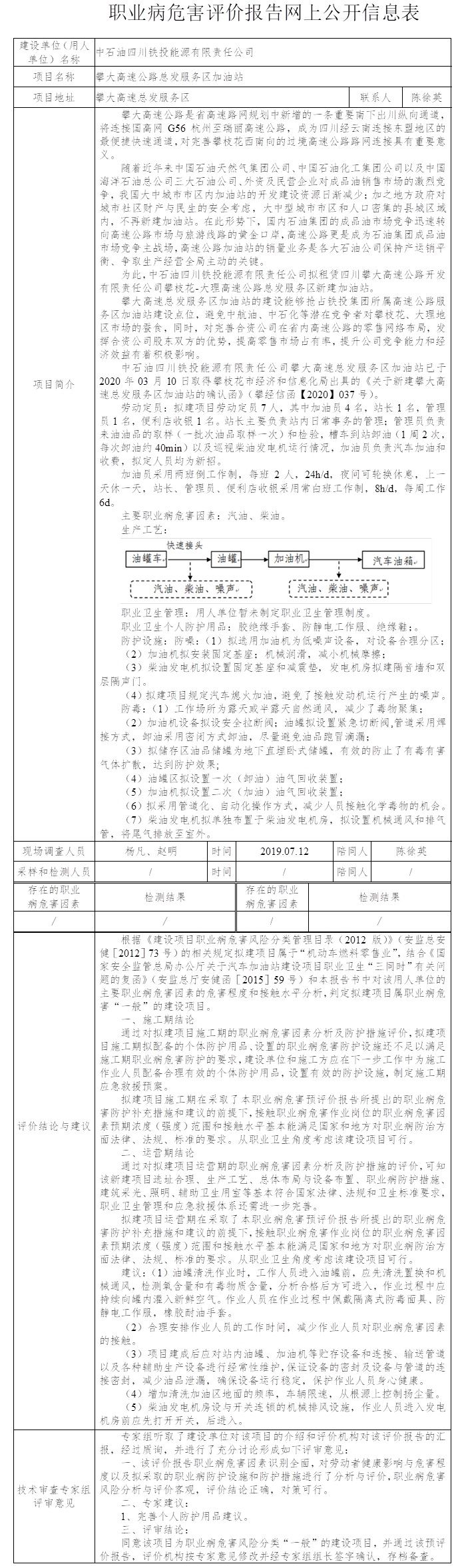 中石油四川鐵投能源有限責任公司攀大高速公路總發服務區加油站職業衛生現狀評價.jpg