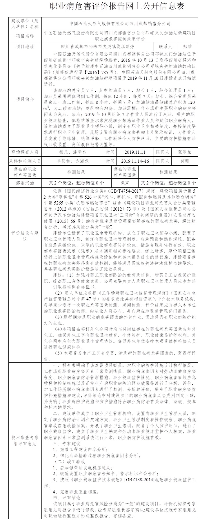 中國石油天然氣股份有限公司四川成都銷售分公司邛崍夾關(guān)加油站新建項目職業(yè)病危害控制效果評價.jpg