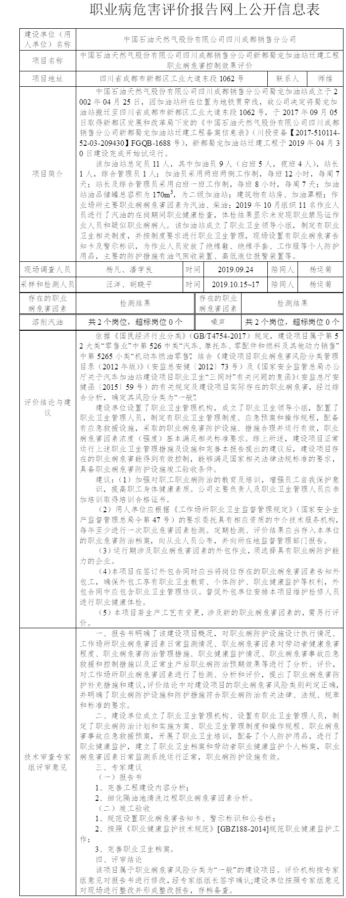 中國石油天然氣股份有限公司四川成都銷售分公司新都蜀龍加油站遷建工程職業病危害控制效果評價.jpg