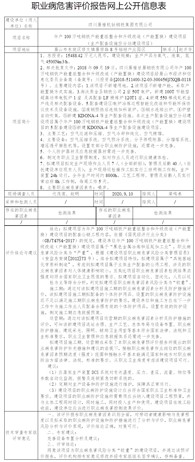 四川眉雅釩鈦鋼鐵集團有限公司年產100萬噸鋼鐵產能重組整合和升級改造（產能置換）建設項目職業病危害預評價.jpg