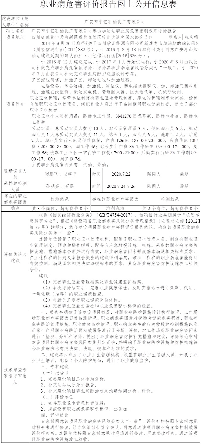 廣安市中億石油化工有限公司棗山加油站職業病危害控制效果評價.jpg
