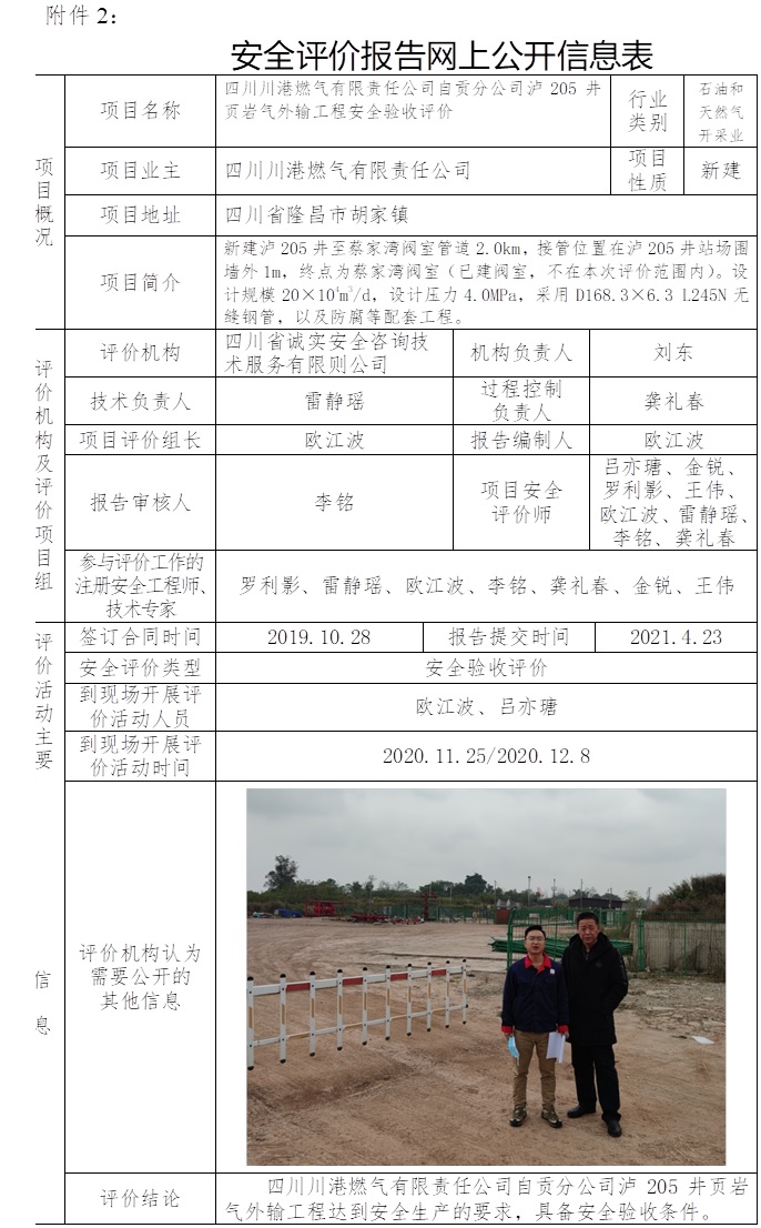 四川川港燃氣有限責任公司自貢分公司瀘205井頁巖氣外輸工程安全驗收評價.jpg