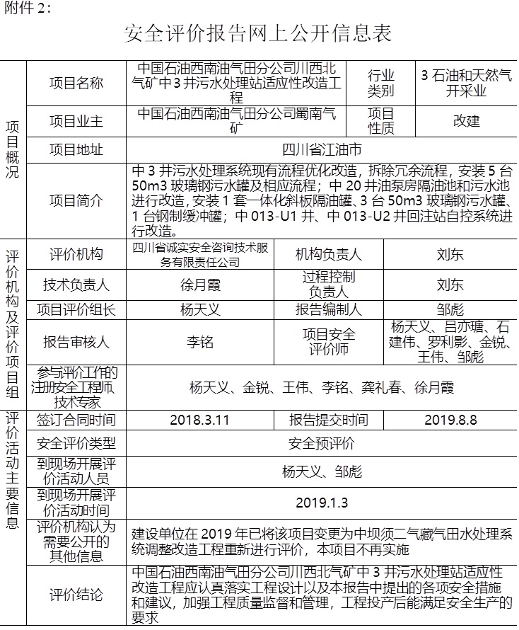 中國石油西南油氣田分公司川西北氣礦中3井污水處理站適應性改造工程安全預評價.jpg