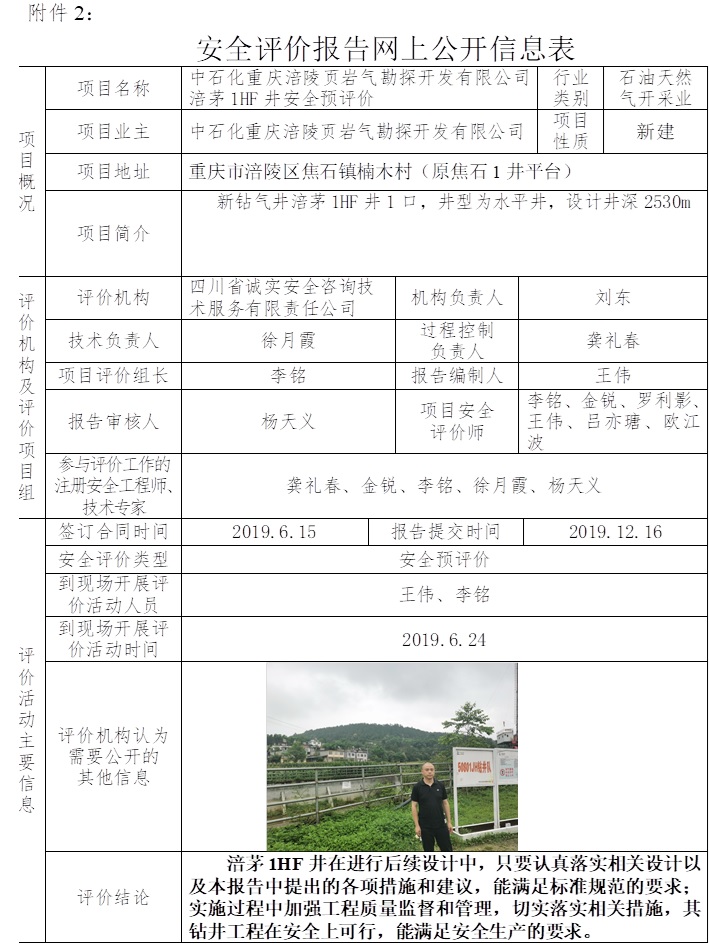 中石化重慶涪陵頁巖氣勘探開發有限公司涪茅1HF井安全預評價.jpg