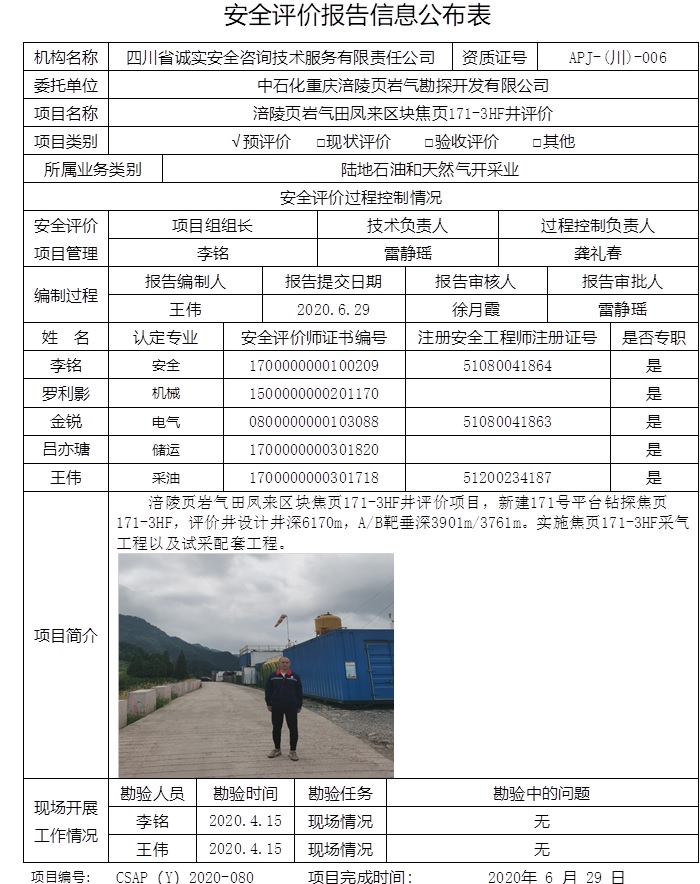 中石化重慶涪陵頁巖氣勘探開發有限公司涪陵頁巖氣田鳳來區塊焦頁171-3HF井評價.jpg
