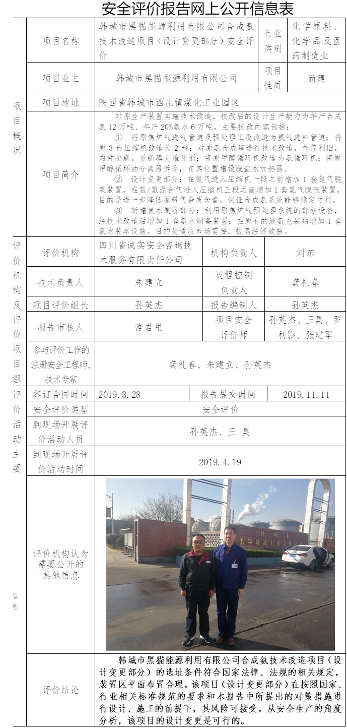 韓城市黑貓能源利用有限公司合成氨技術改造項目（設計變更部分）安全評價.jpg