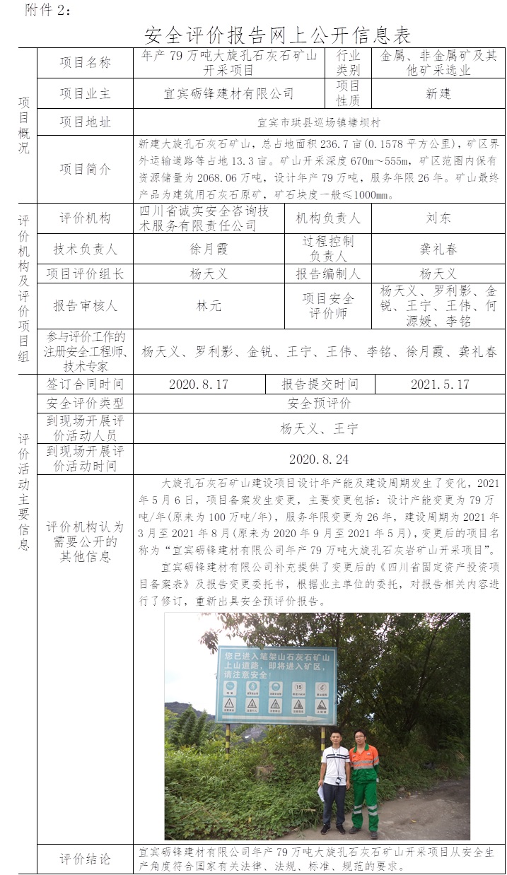 宜賓礪鋒建材有限公司年產(chǎn)79萬噸大旋孔石灰石礦山開采項目安全預評價.jpg