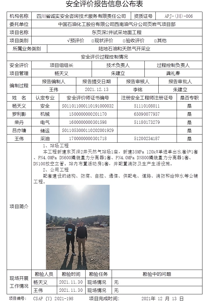 中國石油化工股份有限公司西南油氣分公司頁巖氣項目部東頁深2井試采地面工程預評價.jpg