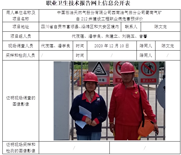 中國石油天然氣股份有限公司西南油氣田分公司蜀南氣礦自212井建設工程職業病危害預評價.jpg