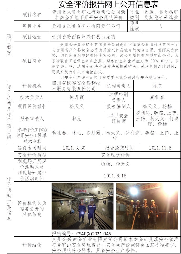 貴州金興黃金礦業有限責任公司紫木凼金礦地下開采安全現狀評價.jpg