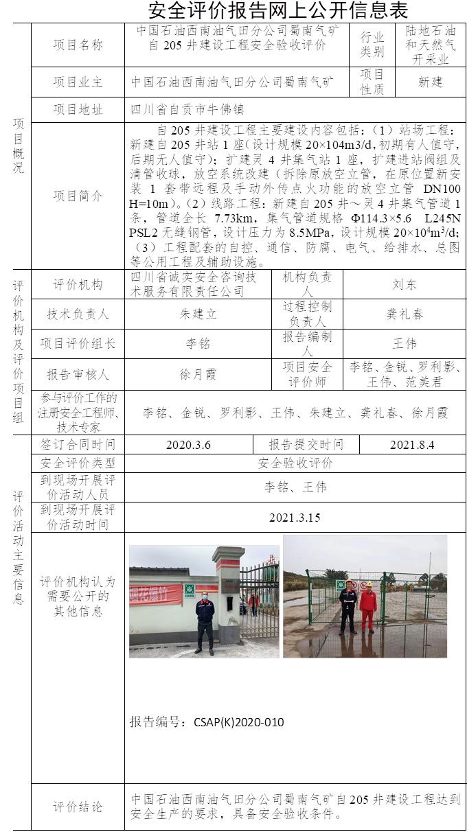 中國石油西南油氣田分公司蜀南氣礦自205井建設工程安全驗收評價.jpg