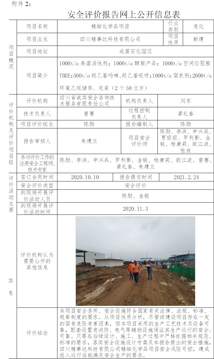 四川精事達科技有限公司精細化學品項目安全評價.jpg