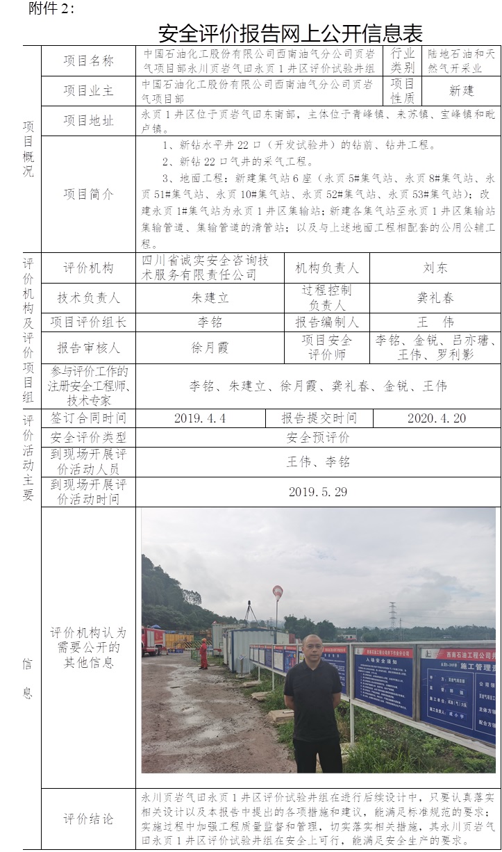 中國石油化工股份有限公司西南油氣分公司頁巖氣項目部永川頁巖氣田永頁1井區評價試驗井組安全預評價.jpg
