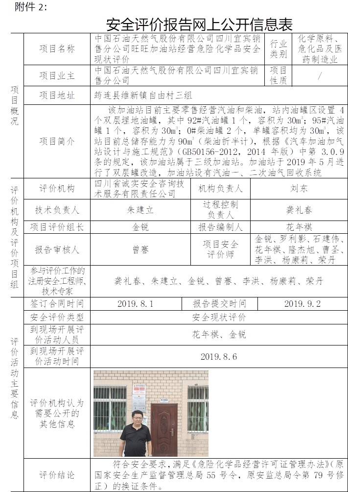 中國石油天然氣股份有限公司四川宜賓銷售分公司旺旺加油站經(jīng)營危險化學(xué)品安全現(xiàn)狀評價.jpg