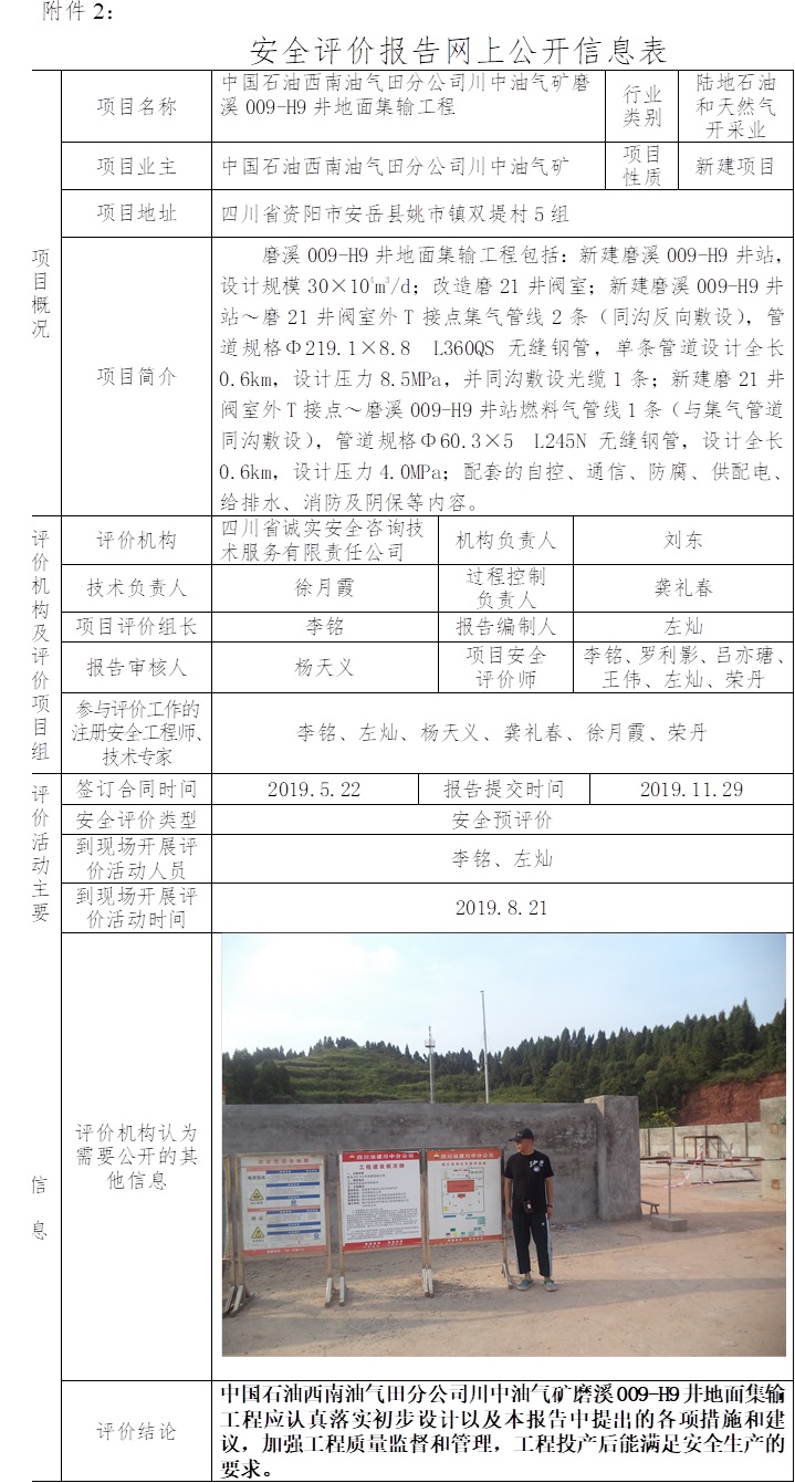 中國石油西南油氣田分公司川中油氣礦磨溪009-H9井地面集輸工程安全預評價.jpg