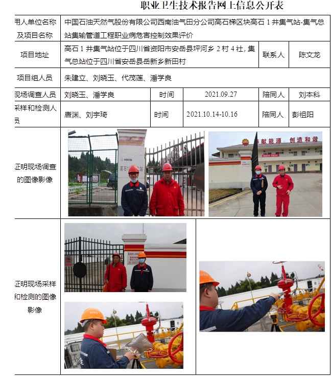 中國(guó)石油天然氣股份有限公司西南油氣田分公司高石梯區(qū)塊高石1井集氣站-集氣總站集輸管道工程職業(yè)病危害控制效果評(píng)價(jià).jpg