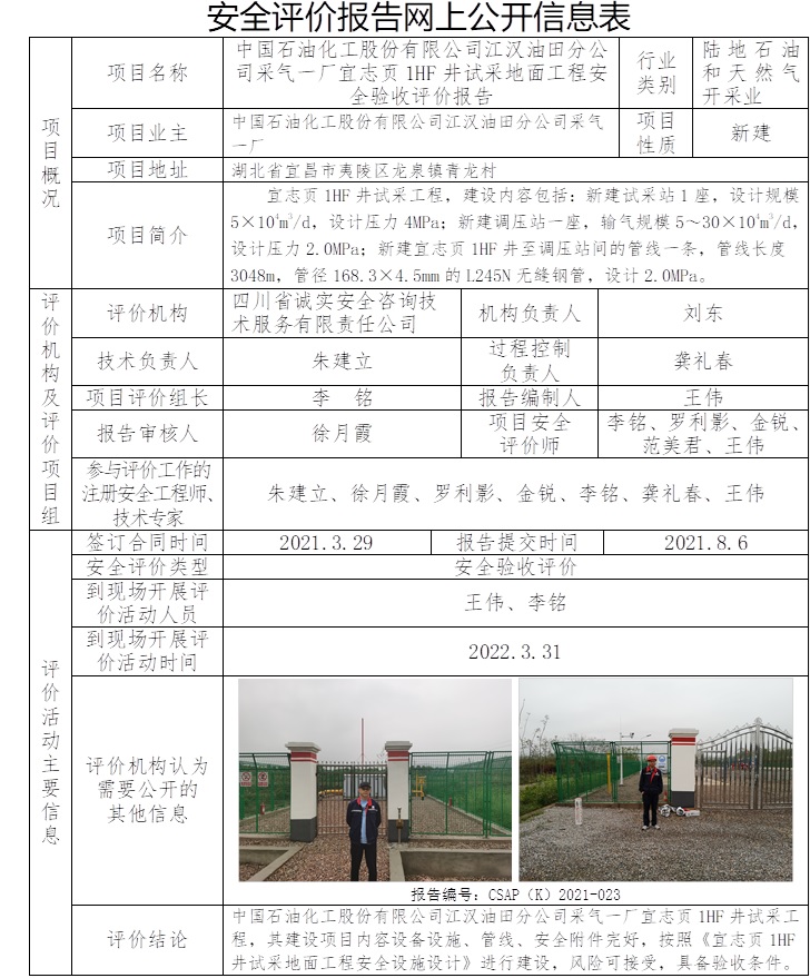 中國石油化工股份有限公司江漢油田分公司采氣一廠宜志頁1HF井試采地面工程安全驗收評價.jpg