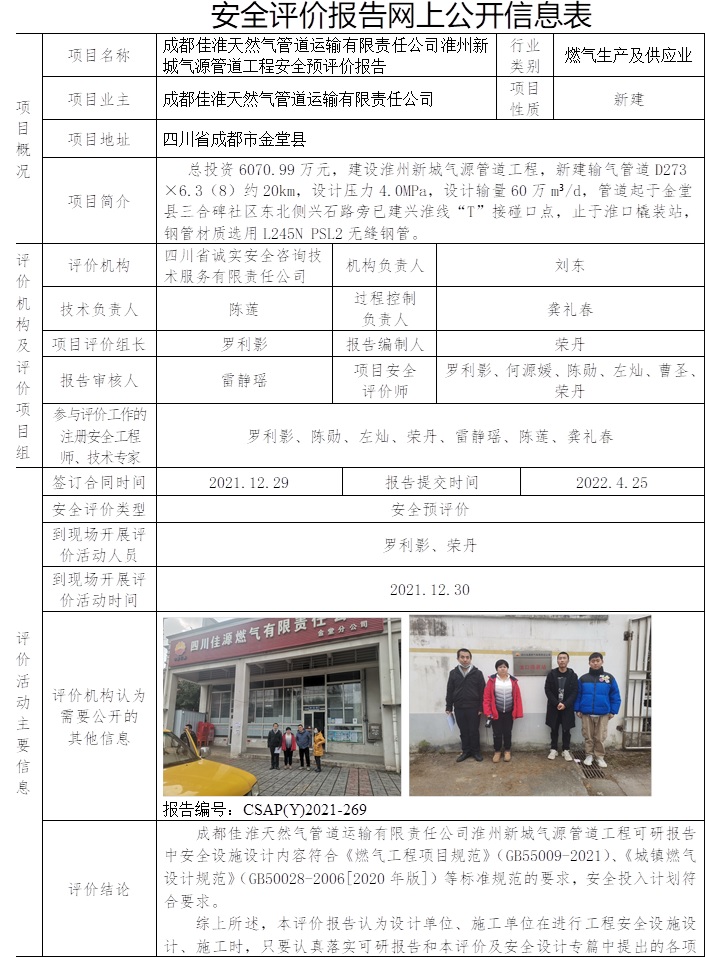 成都佳淮天然氣管道運輸有限責(zé)任公司淮州新城氣源管道工程安全預(yù)評價.jpg