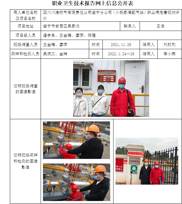 四川川港燃氣有限責任公司遂寧分公司（小楊家灣配氣站）職業病危害現狀評價.jpg