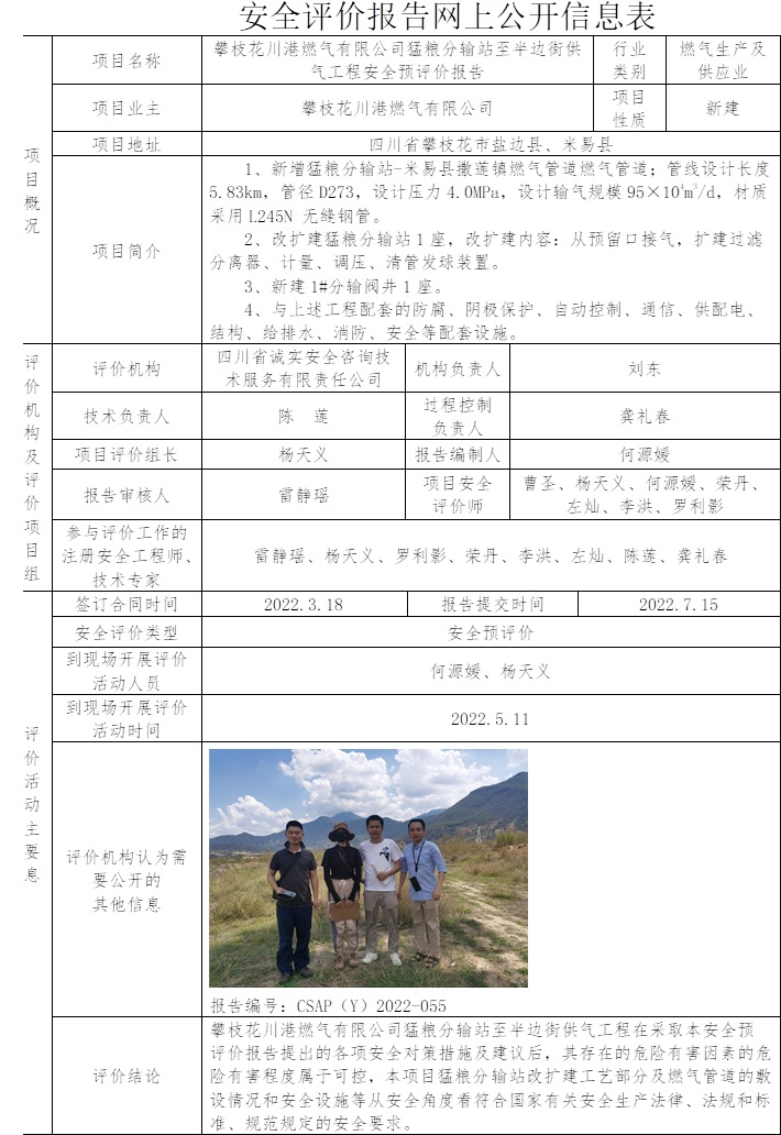 攀枝花川港燃氣有限公司猛糧分輸站至半邊街供氣工程安全預評價.jpg