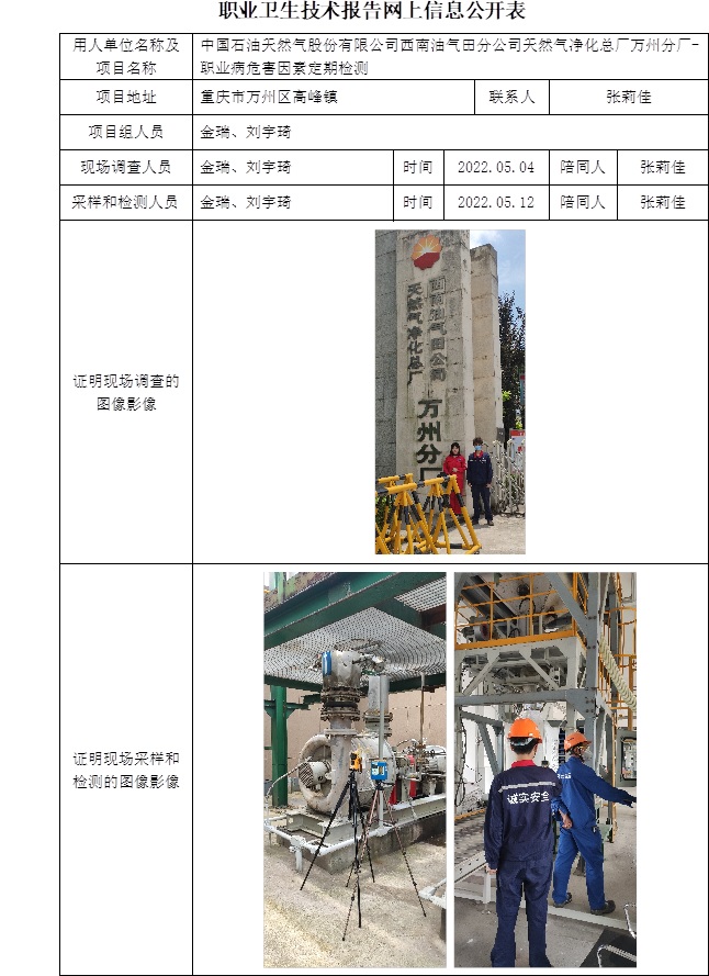 中國石油天然氣股份有限公司西南油氣田分公司天然氣凈化總廠萬州分廠-職業病危害因素定期檢測.jpg