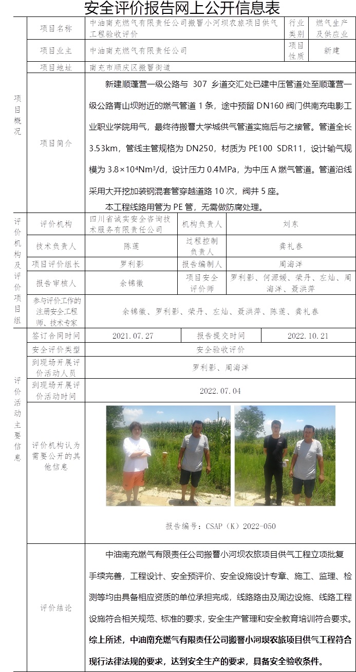 中油南充燃氣有限責任公司搬罾小河壩農(nóng)旅項目供氣工程驗收評價.jpg