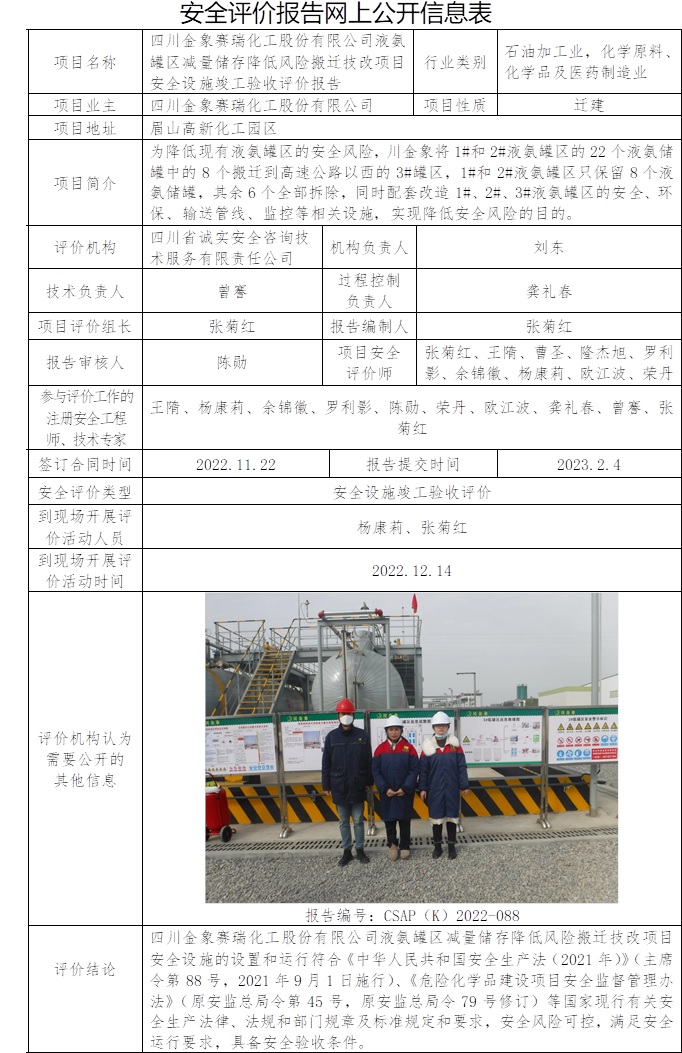 四川金象賽瑞化工股份有限公司液氨罐區減量儲存降低風險搬遷技改項目安全設施竣工驗收評價.jpg