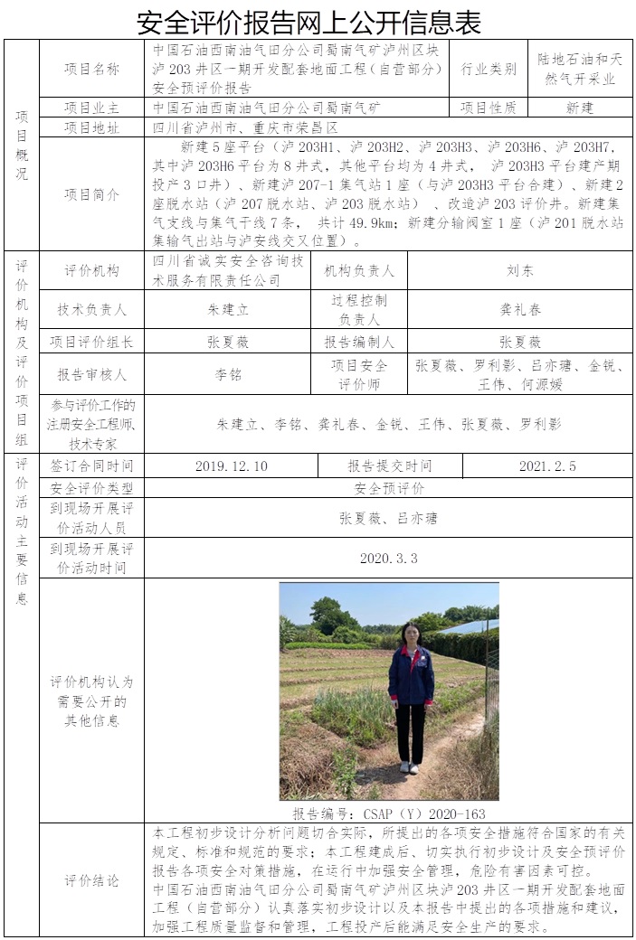 CSAP（Y）2020-163 中國石油西南油氣田分公司蜀南氣礦瀘州區(qū)塊瀘203井區(qū)一期開發(fā)配套地面工程（自營部分）安全預(yù)評價報告（四川格式）.jpg