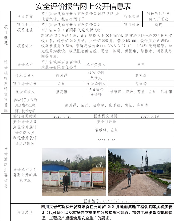 CSAP(Y)2023-066 四川頁巖氣勘探開發有限責任公司瀘212井地面集輸工程安全預評價報告.jpg