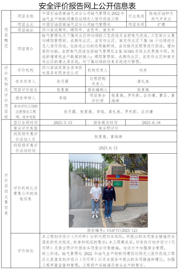 CSAP(Y)2023-121 中國石油西南油氣田分公司輸氣管理處2022年油氣生產物聯網建設站場無人值守改造工程安全預評價報告.jpg