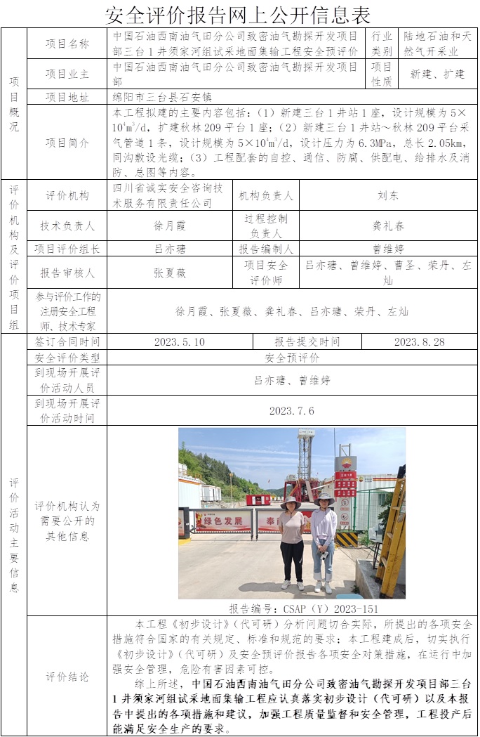 CSAP（Y）2023-151 中國(guó)石油西南油氣田分公司致密油氣勘探開發(fā)項(xiàng)目部三臺(tái)1井須家河組試采地面集輸工程安全預(yù)評(píng)價(jià)報(bào)告.jpg