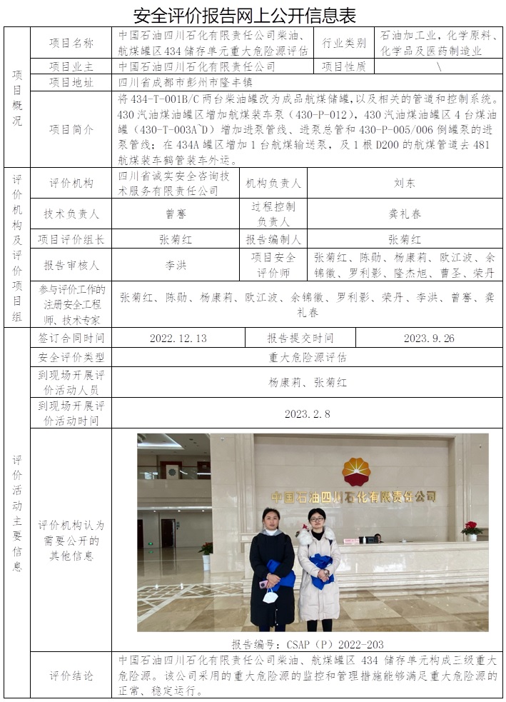 CSAP（P）2022-203 中國石油四川石化有限責任公司柴油、航煤罐區(qū)434儲存單元重大危險源評估.jpg