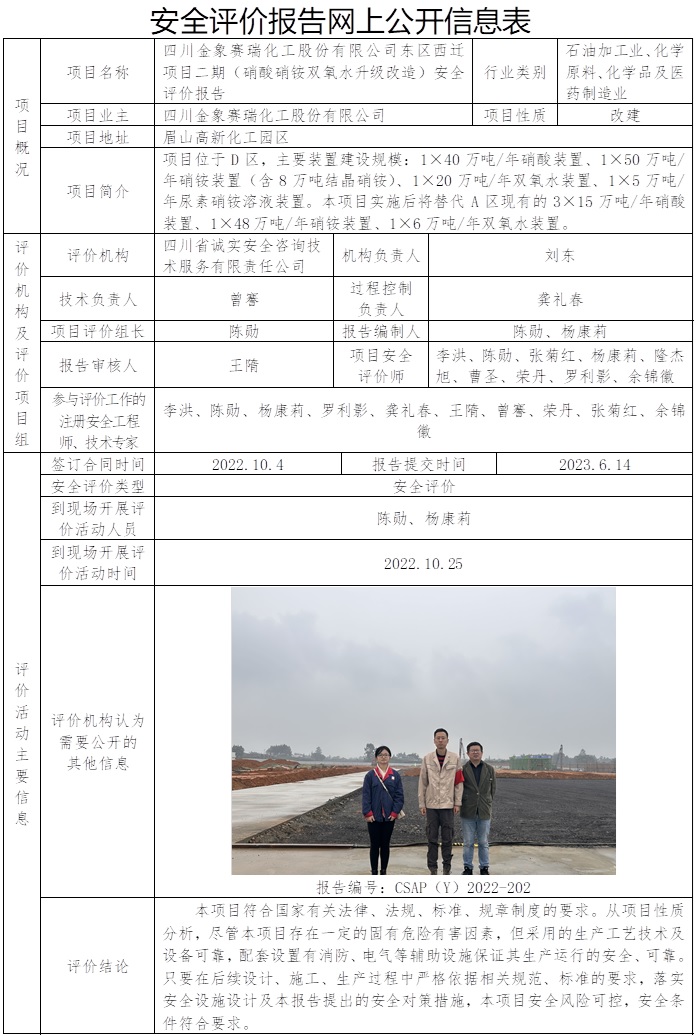 CSAP（Y）2022-202 四川金象賽瑞化工股份有限公司東區西遷項目二期（硝酸硝銨雙氧水升級改造）安全評價報告-2023.6底.jpg