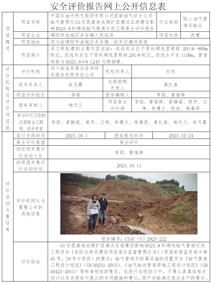 CSAP（Y）2023-222 中國(guó)石油西南油氣田分公司輸氣管理處G5京昆高速成綿擴(kuò)容塘汛互通建設(shè)影響D323.9秋綿線輸氣管道遷改工程安全評(píng)價(jià)報(bào)告.jpg