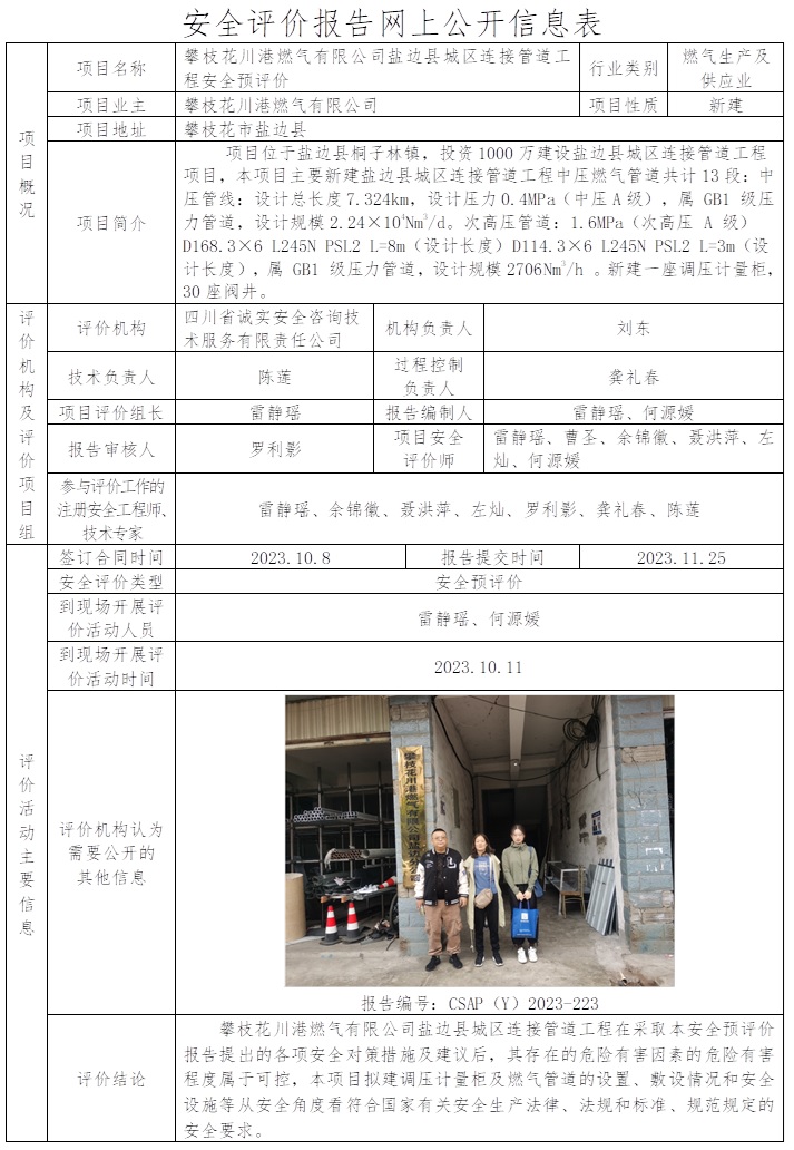 CSAP(Y)2023-223 攀枝花川港燃氣有限公司鹽邊縣城區連接管道工程安全預評價.jpg