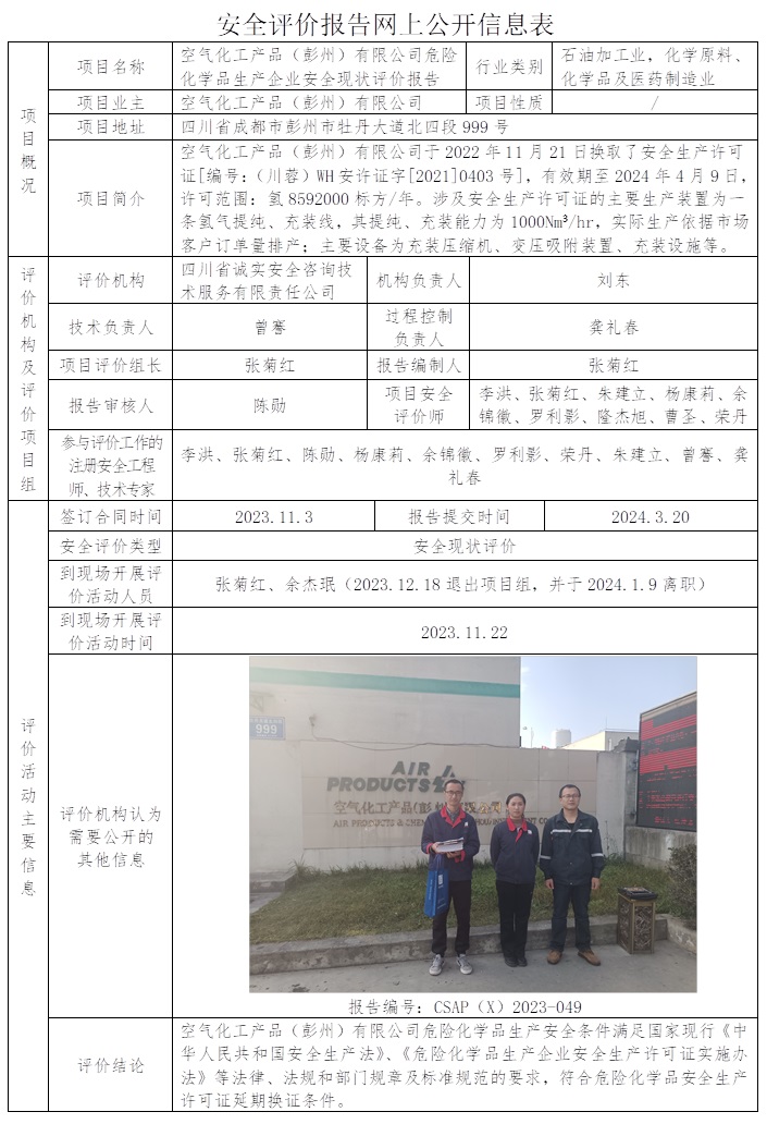 CSAP（X）2023-049 空氣化工產品（彭州）有限公司危險化學品生產企業安全現狀評價.jpg
