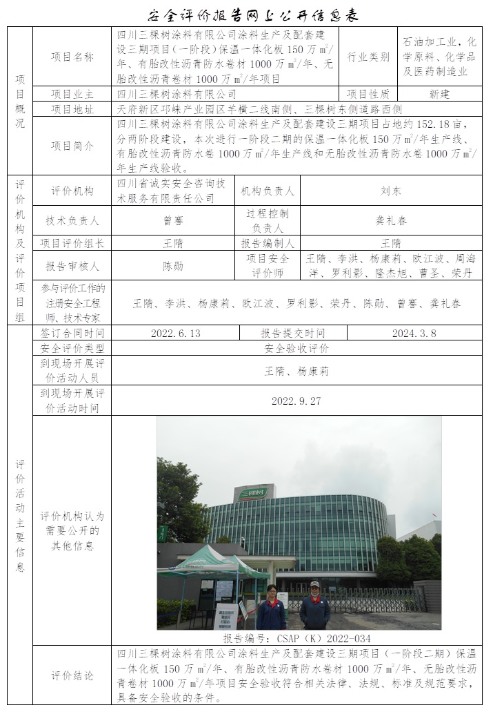 CSAP（K）2022-034 四川三棵樹涂料有限公司涂料生產及配套建設三期項目（一階段）保溫一體化板150萬m2年、有胎改性瀝青防水卷材1000萬m2年、無胎改性瀝青卷材1000萬m2年項目安全驗收評價.jpg