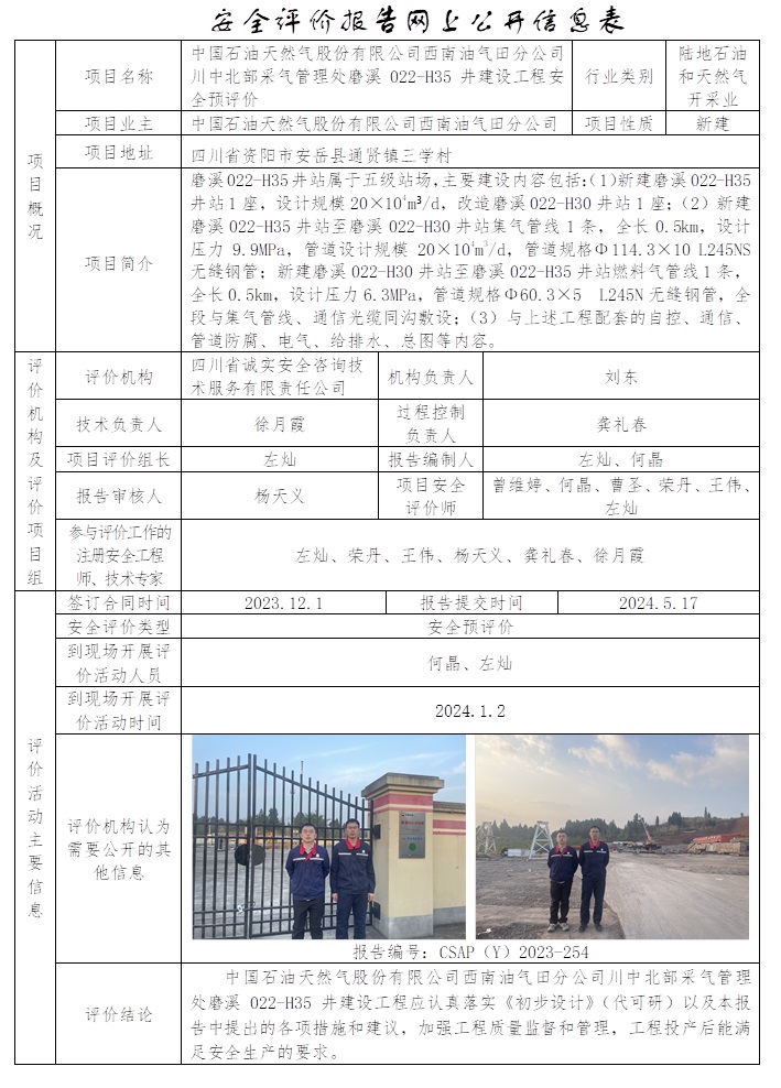 CSAP（Y）2023-254 中國石油天然氣股份有限公司西南油氣田分公司川中北部采氣管理處磨溪022-H35井建設(shè)工程安全預(yù)評價(jià).jpg