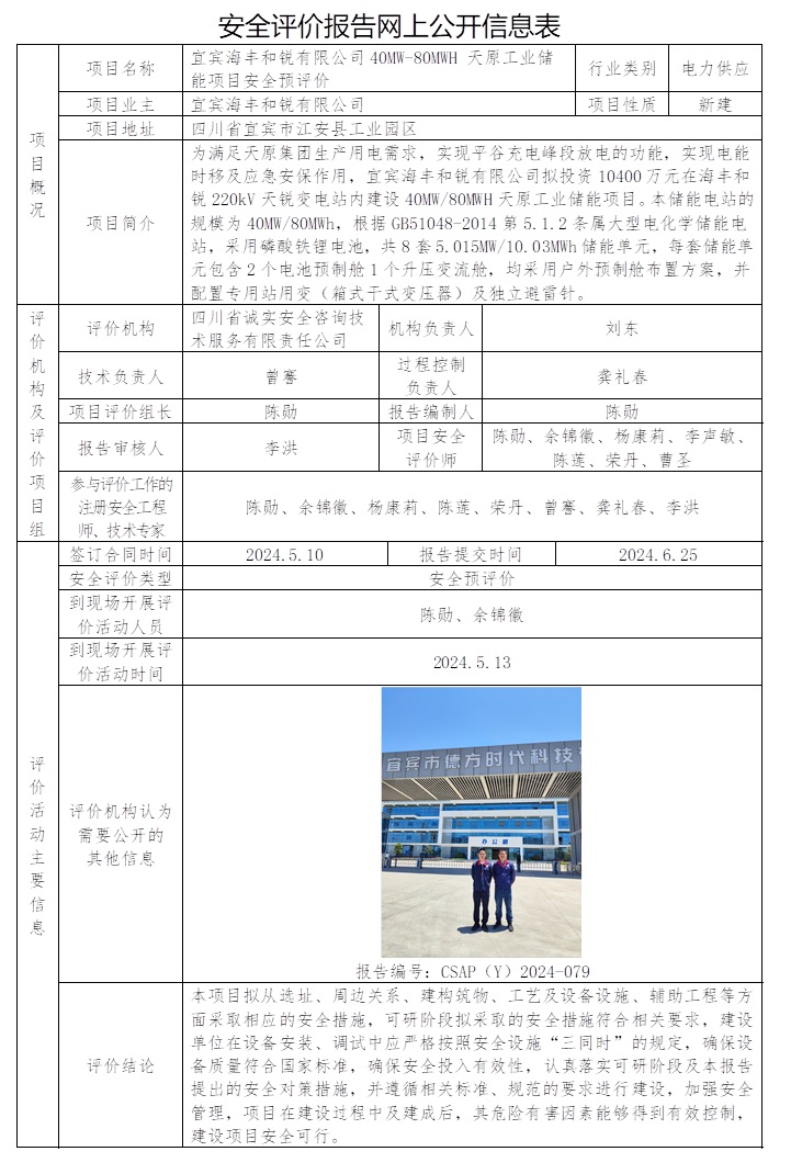 CSAP（Y）2024-079 宜賓海豐和銳有限公司40MW-80MWH 天原工業(yè)儲能項目安全預(yù)評價.jpg