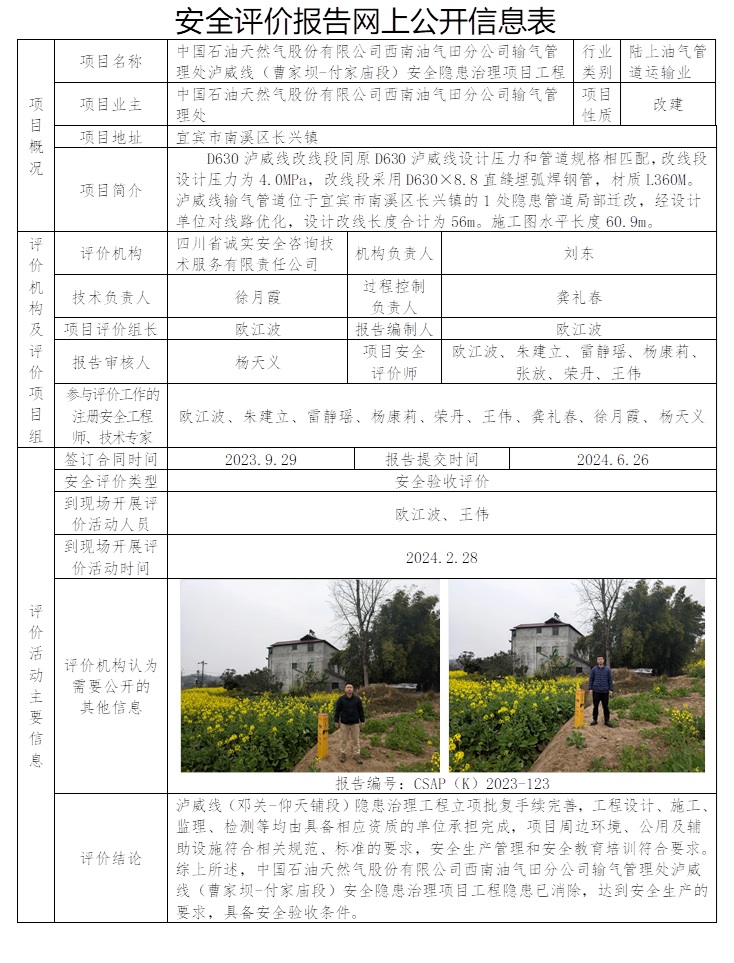 CSAP（K）2023-123 中國石油天然氣股份有限公司西南油氣田分公司輸氣管理處瀘威線（曹家壩-付家廟段）安全隱患治理項目工程安全驗收評價.jpg
