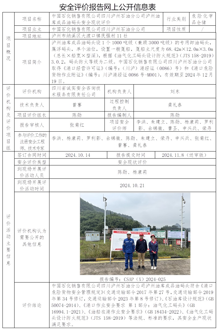 CSAP（X）2024-025 中國石化銷售有限公司四川瀘州石油分公司瀘州油庫成品油碼頭安全現狀評價.jpg