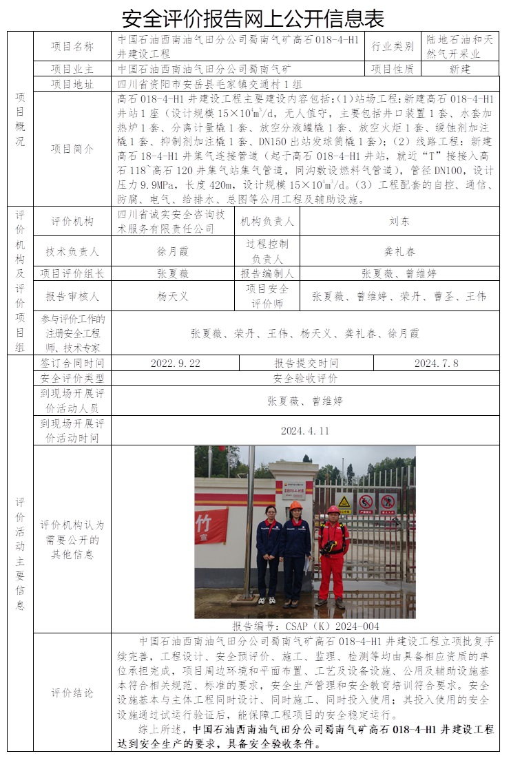 CSAP（K）2024-004 中國石油西南油氣田分公司蜀南氣礦高石018-4-H1井建設工程安全驗收評價.jpg