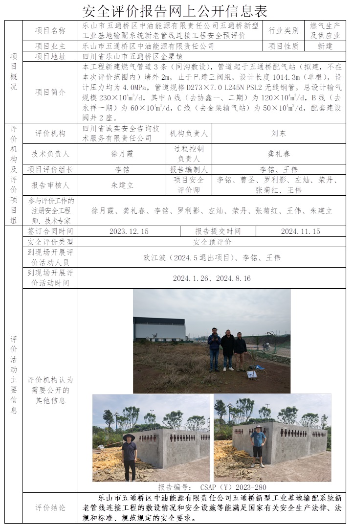 CSAP（Y）2023-280 樂山市五通橋區中油能源有限責任公司五通橋新型工業基地輸配系統新老管線連接工程安全預評價報告.jpg