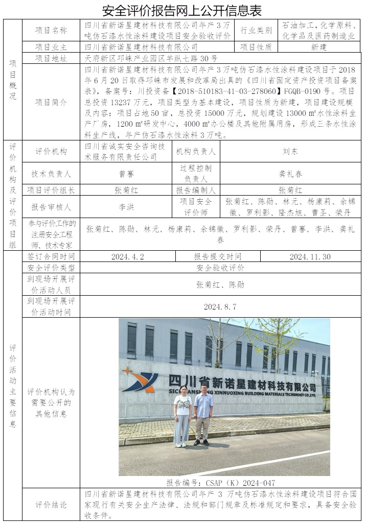 CSAP（K）2024-047 四川省新諾星建材科技有限公司年產(chǎn)3萬噸仿石漆水性涂料建設(shè)項(xiàng)目安全驗(yàn)收評(píng)價(jià)（1月上旬）.jpg