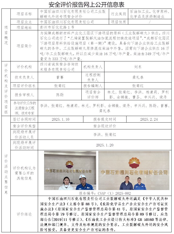 CSAP（X）2025-002  中國石油四川石化有限責任公司工業裂解碳九外送專項安全評價.jpg