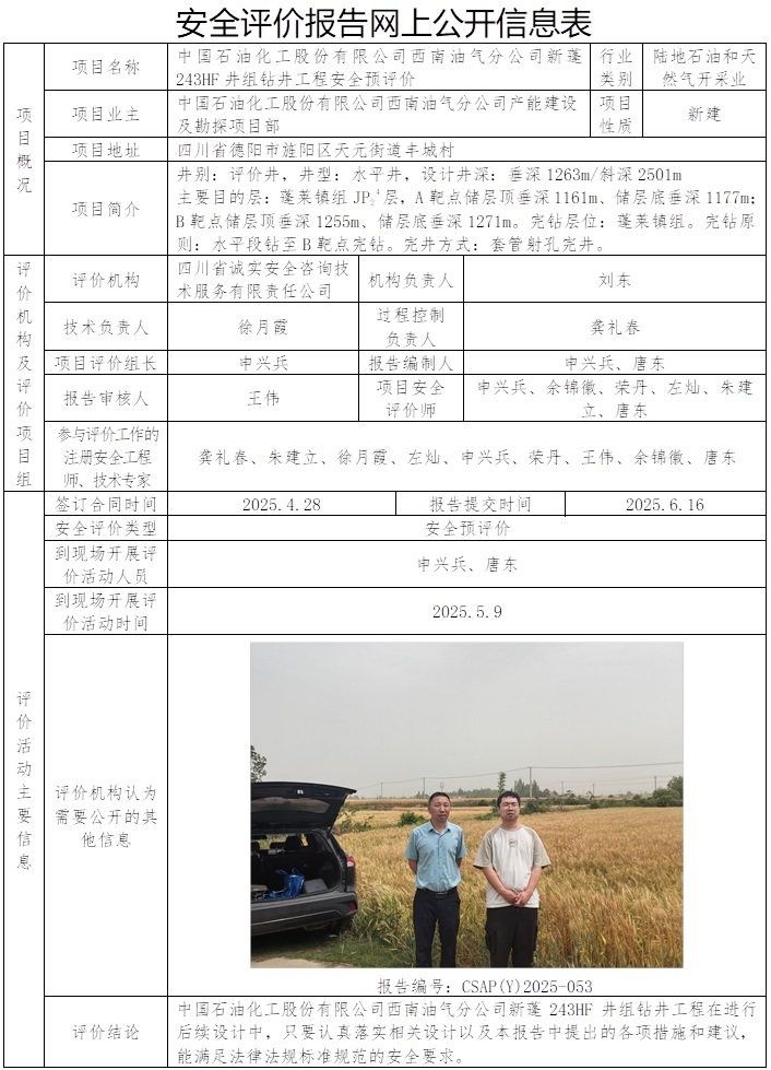 CSAP（Y）2025-053中國(guó)石油化工股份有限公司西南油氣分公司新蓬243HF井組鉆井工程安全預(yù)評(píng)價(jià)報(bào)告.jpg