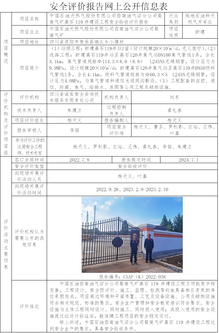 CSAP（K）2022-038中國石油天然氣股份有限公司西南油氣田分公司蜀南氣礦高石119井建設工程安全驗收評價報告.jpg
